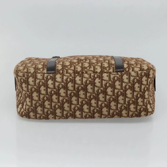 Christian Dior Trotter Canvas Hand Bag Brown Gold Auth BD2000 - Picture 7 of 16